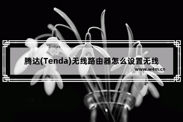 腾达(Tenda)无线路由器怎么设置无线网络Wi-Fi?