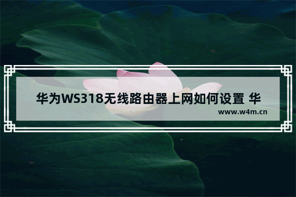 华为WS318无线路由器上网如何设置 华为WS318无线路由器上网设置方法【介绍】