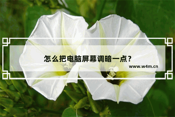 怎么把电脑屏幕调暗一点？