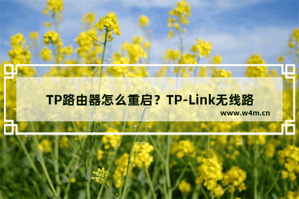 TP路由器怎么重启？TP-Link无线路由器重启方法介绍