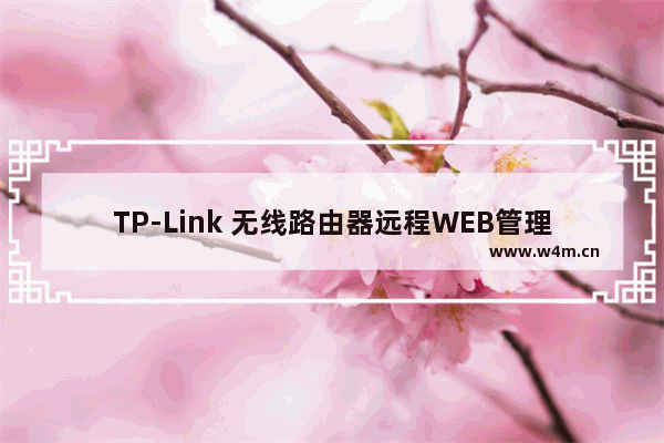 TP-Link 无线路由器远程WEB管理功能开启教程