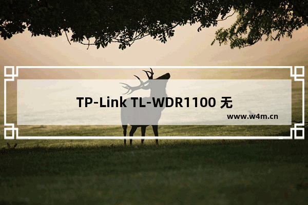 TP-Link TL-WDR1100 无线路由器当作无线交换机使用