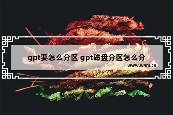 gpt要怎么分区 gpt磁盘分区怎么分