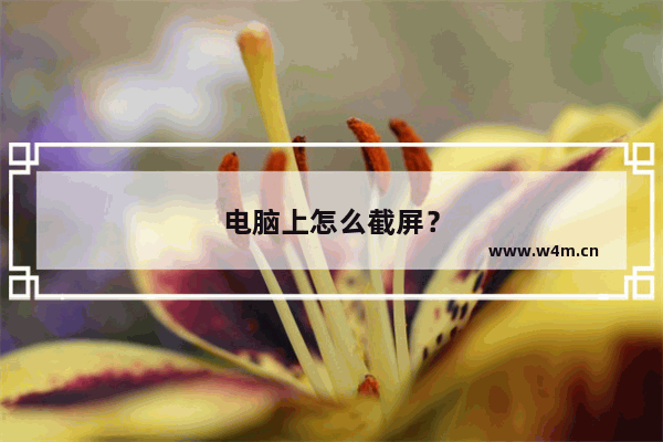 电脑上怎么截屏？