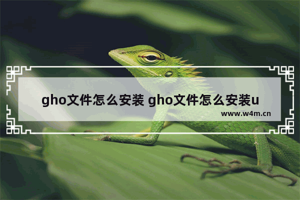 gho文件怎么安装 gho文件怎么安装u盘