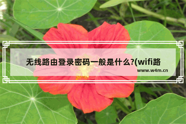 无线路由登录密码一般是什么?(wifi路由器登录密码是不是wifi密码)