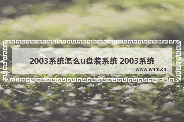 2003系统怎么u盘装系统 2003系统怎么u盘装系统进不去