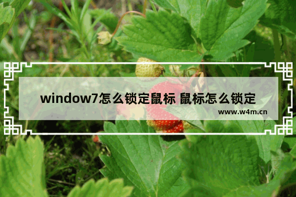 window7怎么锁定鼠标 鼠标怎么锁定不动