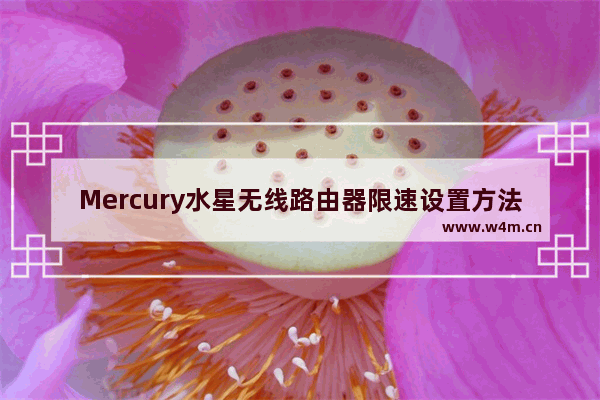 Mercury水星无线路由器限速设置方法(水银水银无线路由器限速设置方法)