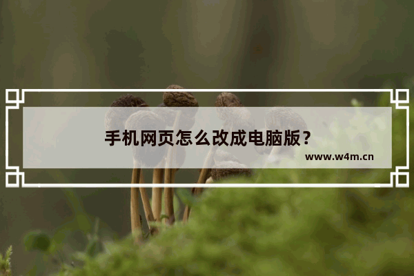 手机网页怎么改成电脑版？