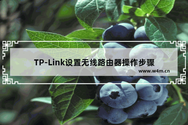 TP-Link设置无线路由器操作步骤