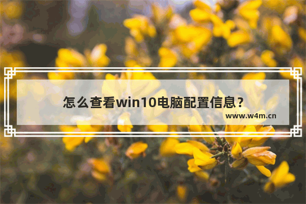 怎么查看win10电脑配置信息？