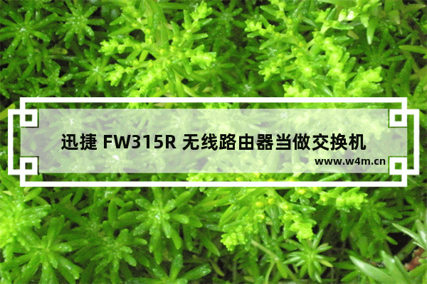 迅捷 FW315R 无线路由器当做交换机使用