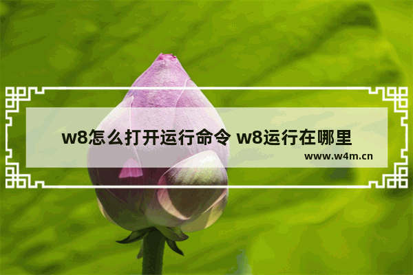 w8怎么打开运行命令 w8运行在哪里