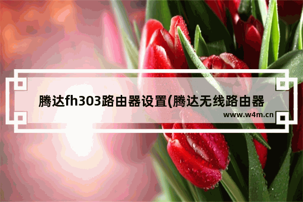 腾达fh303路由器设置(腾达无线路由器w303r怎么设置)