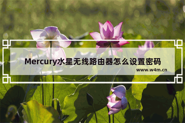 Mercury水星无线路由器怎么设置密码？