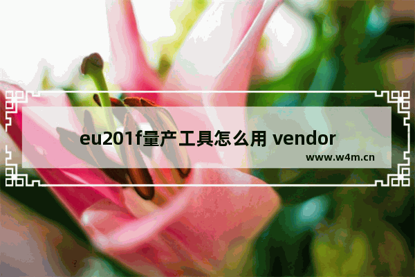 eu201f量产工具怎么用 vendorco量产工具