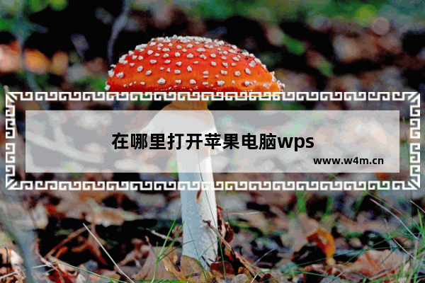 在哪里打开苹果电脑wps