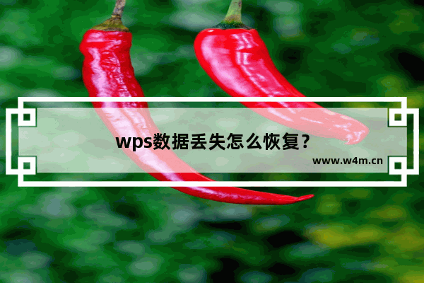 wps数据丢失怎么恢复？