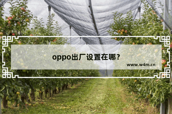 oppo出厂设置在哪？