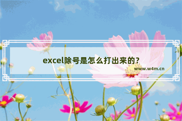 excel除号是怎么打出来的？