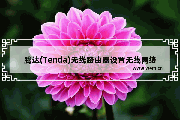 腾达(Tenda)无线路由器设置无线网络Wi-Fi方法