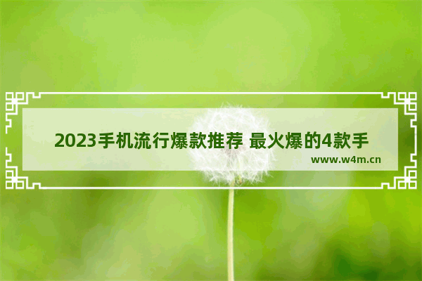 2023手机流行爆款推荐 最火爆的4款手机