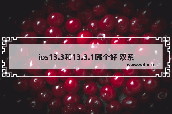 ios13.3和13.3.1哪个好 双系统iOS 13.3和13.3.1安装建议