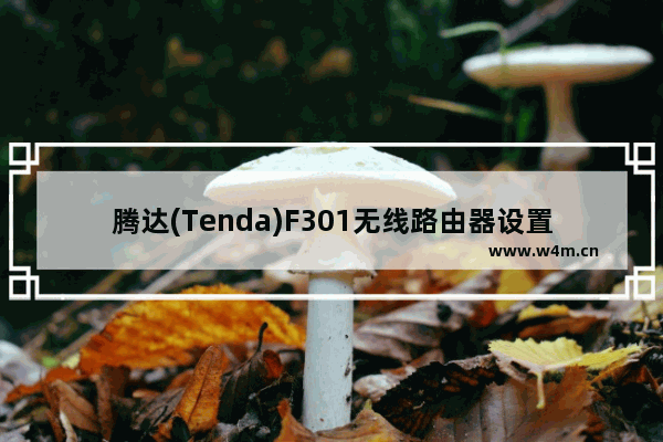 腾达(Tenda)F301无线路由器设置上网方法