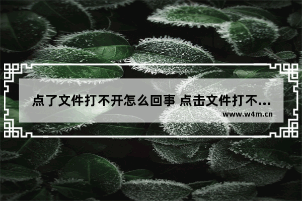 点了文件打不开怎么回事 点击文件打不开怎么办