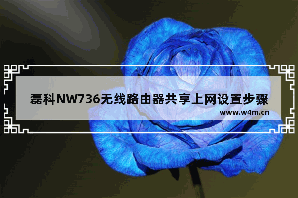 磊科NW736无线路由器共享上网设置步骤