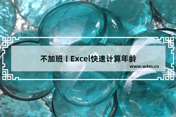 不加班丨Excel快速计算年龄