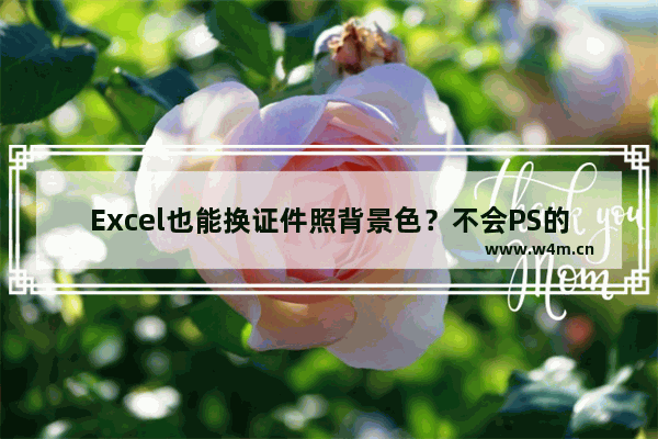 Excel也能换证件照背景色？不会PS的你必须学会这招