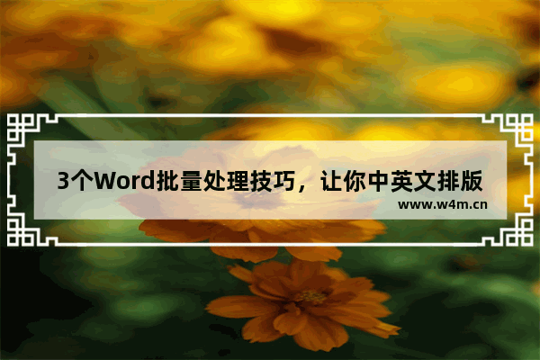 3个Word批量处理技巧，让你中英文排版不再反复复制粘贴