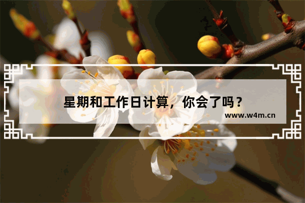 星期和工作日计算，你会了吗？