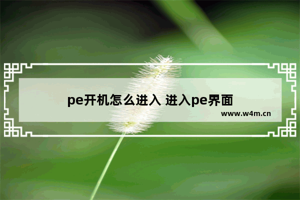 pe开机怎么进入 进入pe界面