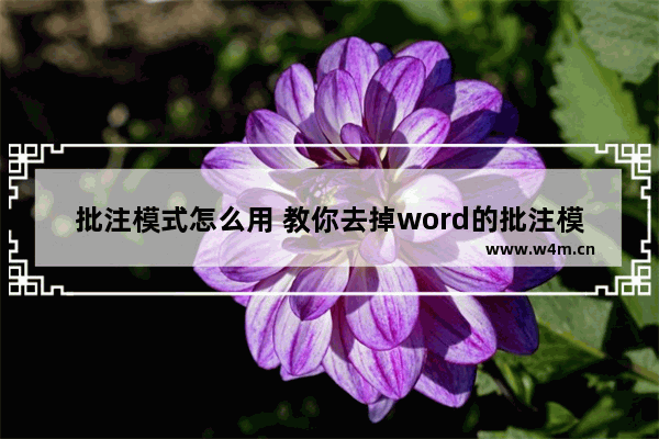 批注模式怎么用 教你去掉word的批注模式