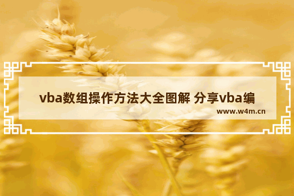 vba数组操作方法大全图解 分享vba编程基础知识