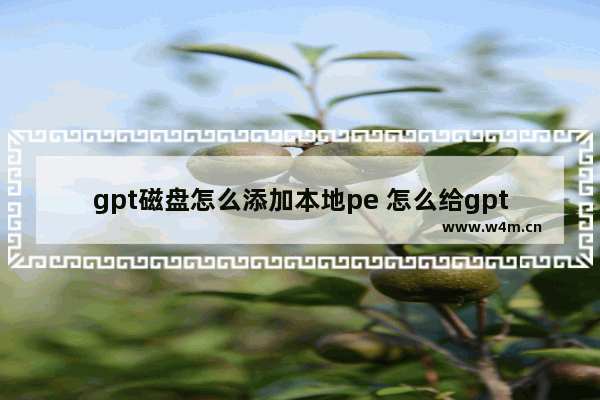 gpt磁盘怎么添加本地pe 怎么给gpt硬盘装系统