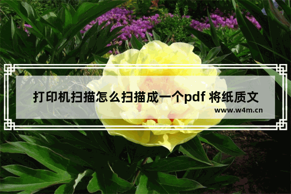 打印机扫描怎么扫描成一个pdf 将纸质文档变成PDF文件方法