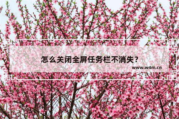 怎么关闭全屏任务栏不消失？