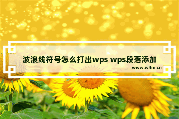 波浪线符号怎么打出wps wps段落添加波浪线