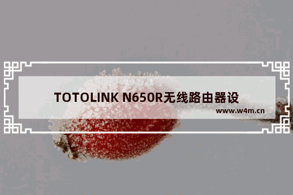 TOTOLINK N650R无线路由器设置方法