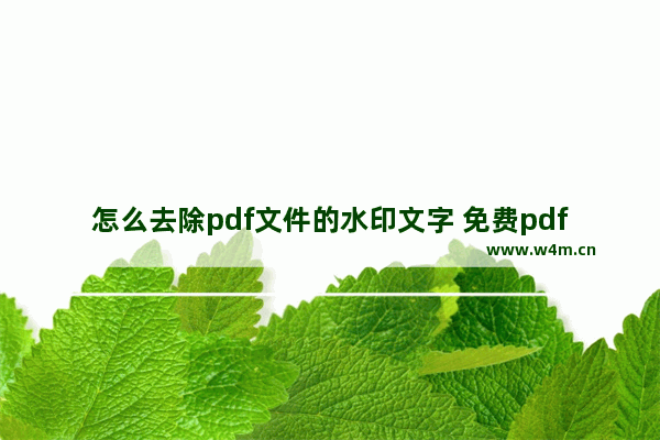 怎么去除pdf文件的水印文字 免费pdf去水印的方法