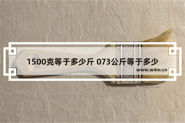 1500克等于多少斤 073公斤等于多少克