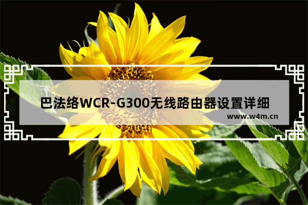 巴法络WCR-G300无线路由器设置详细步骤