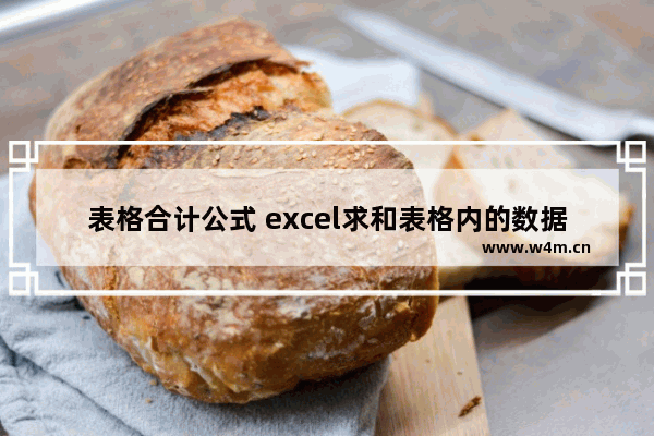 表格合计公式 excel求和表格内的数据技巧