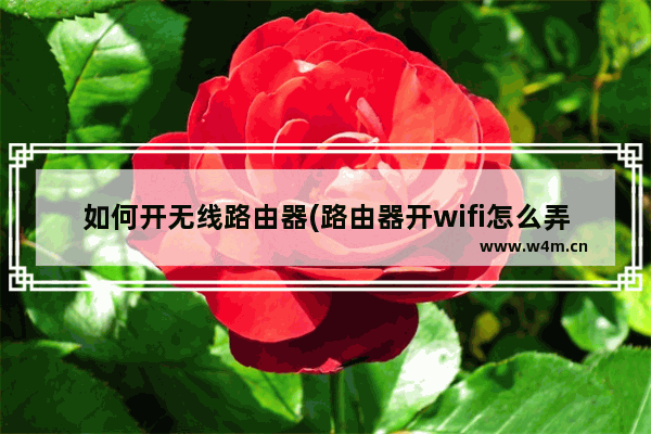 如何开无线路由器(路由器开wifi怎么弄)