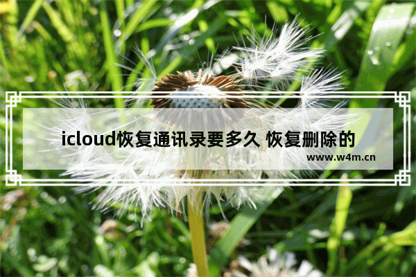 icloud恢复通讯录要多久 恢复删除的通讯录3种方法