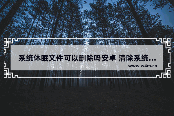 系统休眠文件可以删除吗安卓 清除系统休眠文件方法